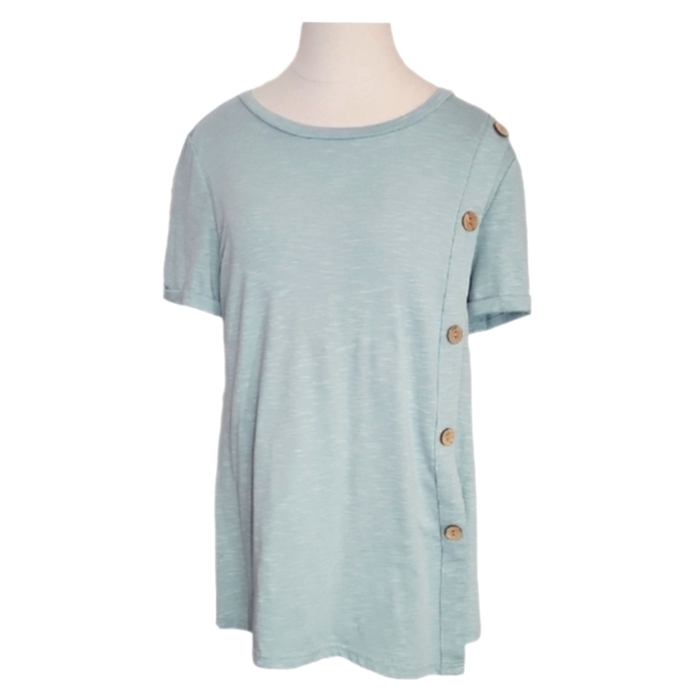 Quinee Top Matetnity Nursing Button Side Tunic Sage Size M